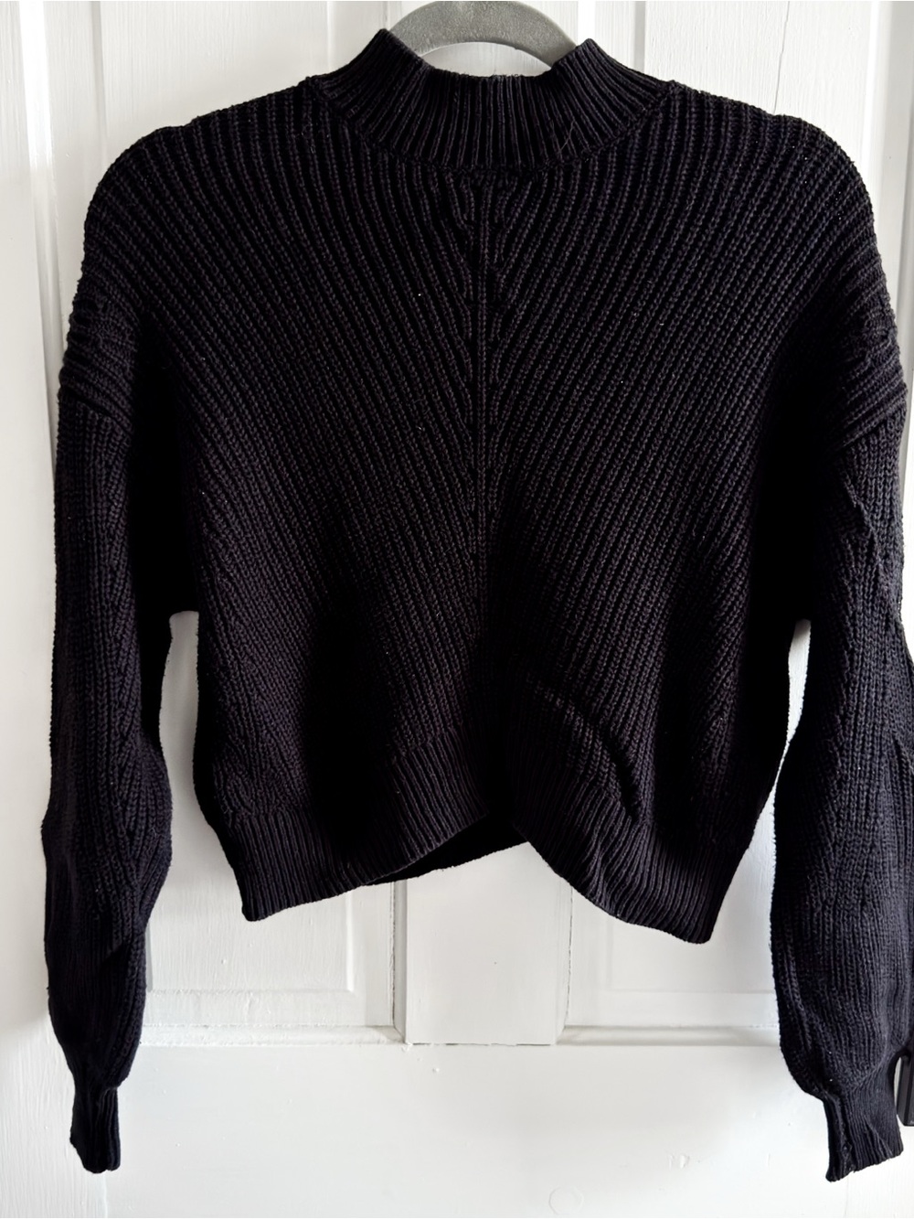 Forever 21 Black Ribbed Mock-Neck Sweater